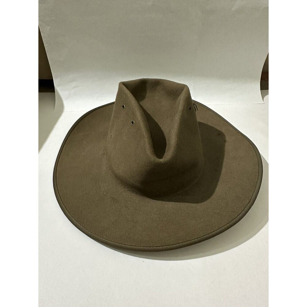 VINTAGE DUNKERLEY LTD Akruba Hat‎ “1966” Brown/ Green Made in Australia Sz 6 7/8